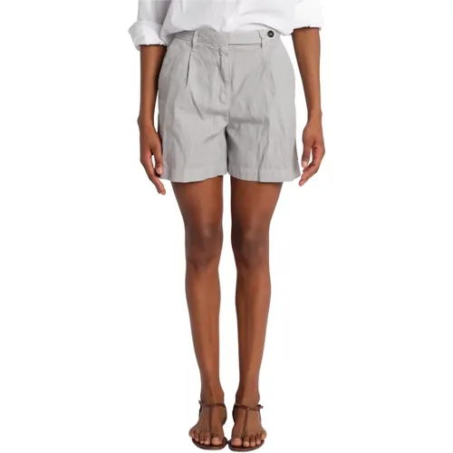 Clear Sardina Cotton Linen Shorts , female, Sizes: S - Massimo Alba - Modalova
