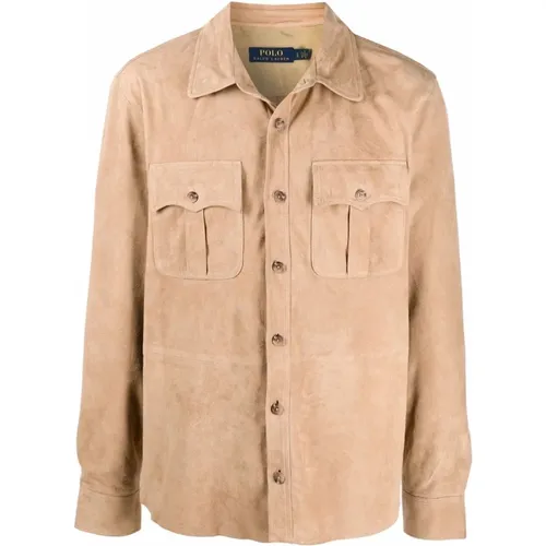 Suede safari jacket , male, Sizes: S - Ralph Lauren - Modalova