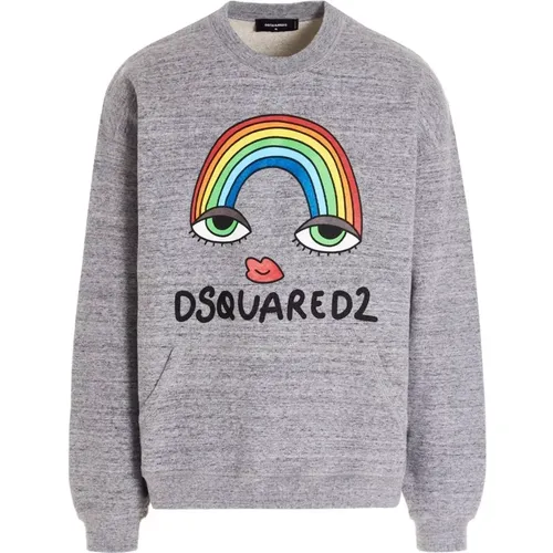Regenbogen Print Sweatshirt , Herren, Größe: XL - Dsquared2 - Modalova