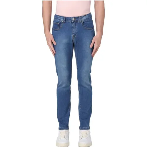Slim-Fit Baumwoll Elasthan Jeans , Herren, Größe: S - Manuel Ritz - Modalova