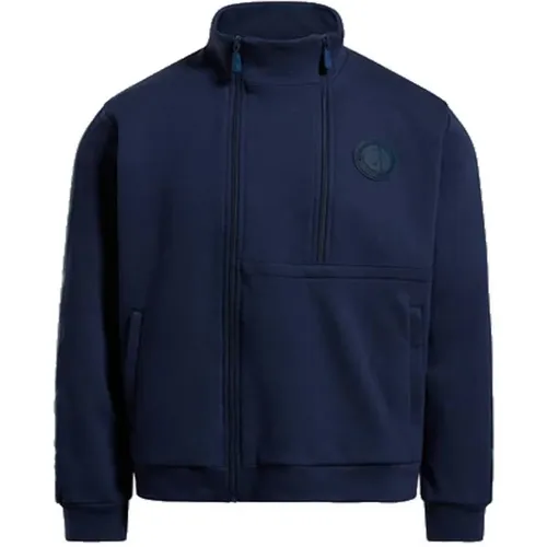 Mens Zip-Up Sweatshirt with Ribbed Details , male, Sizes: L, XL, 2XL, S - Bikkembergs - Modalova