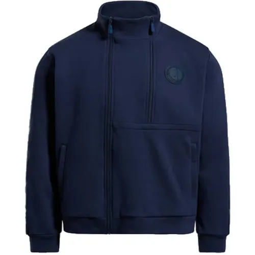 Mens Zip-Up Sweatshirt with Ribbed Details , male, Sizes: M, L, XL, 2XL, S - Bikkembergs - Modalova