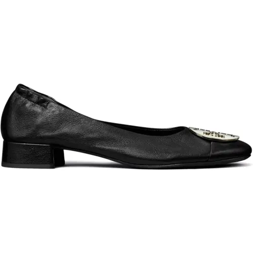 Leather Double T Slip-On Shoes , female, Sizes: 3 1/2 UK, 5 1/2 UK, 4 1/2 UK - TORY BURCH - Modalova