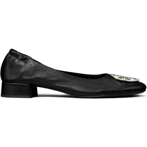 Leather Double T Slip-On Shoes , female, Sizes: 3 1/2 UK, 5 1/2 UK, 6 UK, 7 UK, 4 UK, 4 1/2 UK, 5 UK, 3 UK - TORY BURCH - Modalova