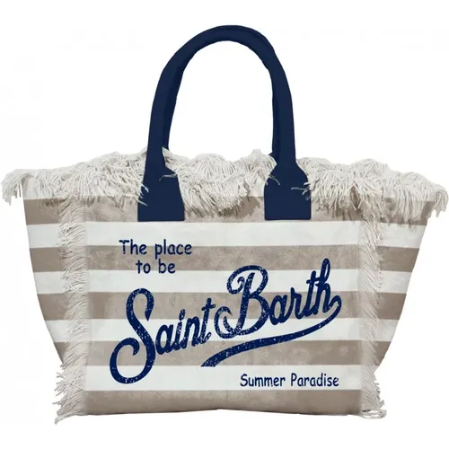 Striped Canvas Beach Bag , female, Sizes: ONE SIZE - MC2 Saint Barth - Modalova
