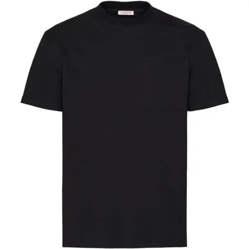 Schwarze T-Shirts Polos für Männer , Herren, Größe: L - Valentino Garavani - Modalova