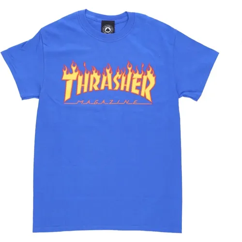 Flame Tee Royal T-Shirt , Herren, Größe: M - Thrasher - Modalova