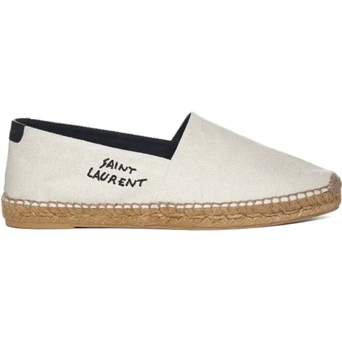 Embroidered Logo Espadrilles , male, Sizes: 11 UK, 6 UK, 7 UK, 8 1/2 UK, 9 UK, 10 UK, 5 UK, 8 UK, 7 1/2 UK - Saint Laurent - Modalova