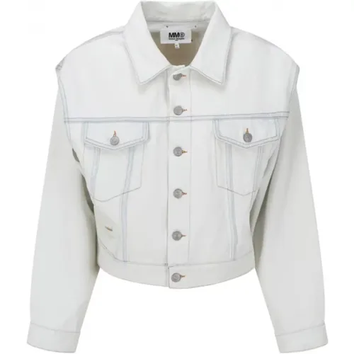 Denim Jacket with Notched Lapels , female, Sizes: XS, S - MM6 Maison Margiela - Modalova