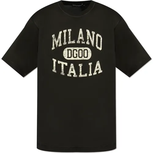 T-shirt with logo , male, Sizes: 3XL, XL, S, L, M, 2XL - Dolce & Gabbana - Modalova