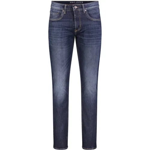 Slim-Fit Jeans in Verblasstem Marine-Muster , Herren, Größe: W33 L34 - MAC - Modalova