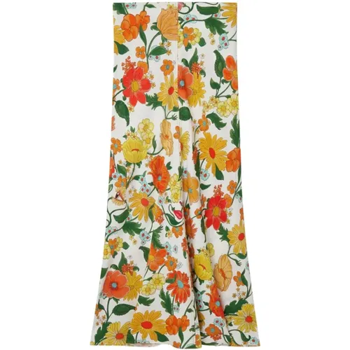 Floral Print Midi Skirt , female, Sizes: XS, 2XS, S - Stella Mccartney - Modalova