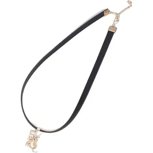 Pre-owned Leather necklaces , female, Sizes: ONE SIZE - Yves Saint Laurent Vintage - Modalova