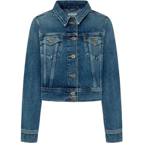 Denim Jacke Regular Fit Blau , Damen, Größe: XS - Pepe Jeans - Modalova