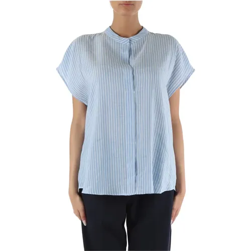 Striped Lyocell Linen Shirt , female, Sizes: 2XL - Elena Mirò - Modalova