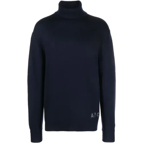 Blauer Walter Pullover: Stilvoller Rollkragenpullover für Herren - A.P.C. - Modalova