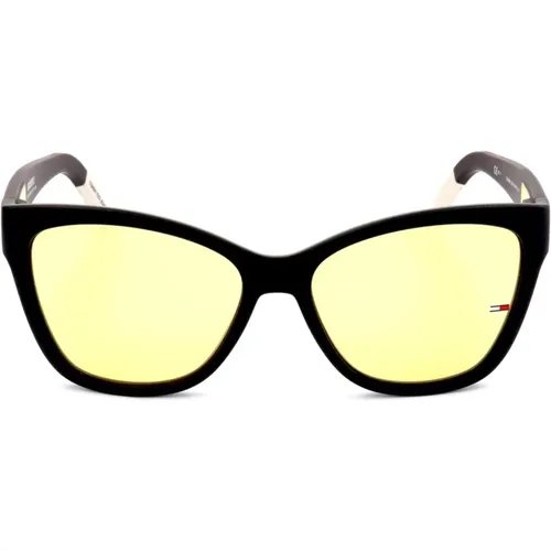Stylische matte schwarze Sonnenbrille , Damen, Größe: ONE Size - Tommy Hilfiger - Modalova