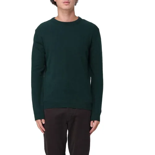 Grüner Crewneck Lambswool Pullover , Herren, Größe: M - Woolrich - Modalova