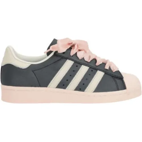 Schwarze Leder-Sneaker mit niedrigem Schaft , Damen, Größe: 36 1/2 EU - Adidas - Modalova