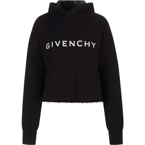 Schwarzer Oversize Hoodie mit Archetyp-Signatur , Damen, Größe: XS - Givenchy - Modalova