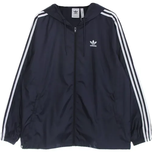 Stripes Windbreaker Shadow Navy , male, Sizes: S, XL, L - Adidas - Modalova