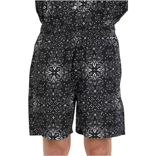Schwarze Paisley-Shorts , Herren, Größe: XL - Garment Workshop - Modalova