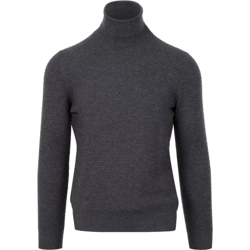 Anthrazit Pullover mit hohem Kragen , Herren, Größe: 3XL - Tagliatore - Modalova