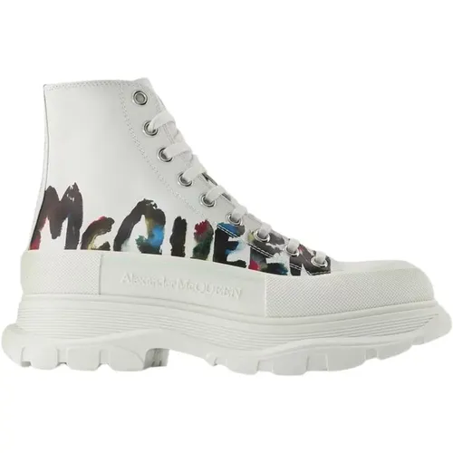 Canvas Weiße Platform Sneakers Multicolore , Herren, Größe: 40 EU - alexander mcqueen - Modalova