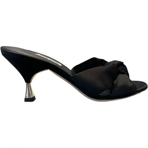 Satin Heeled Sandals 8 cm , female, Sizes: 3 1/2 UK, 4 1/2 UK - Miu Miu - Modalova