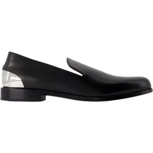 Metal Heel Loafers - Leather - /Silver , male, Sizes: 8 UK, 5 UK, 6 UK, 10 UK - alexander mcqueen - Modalova