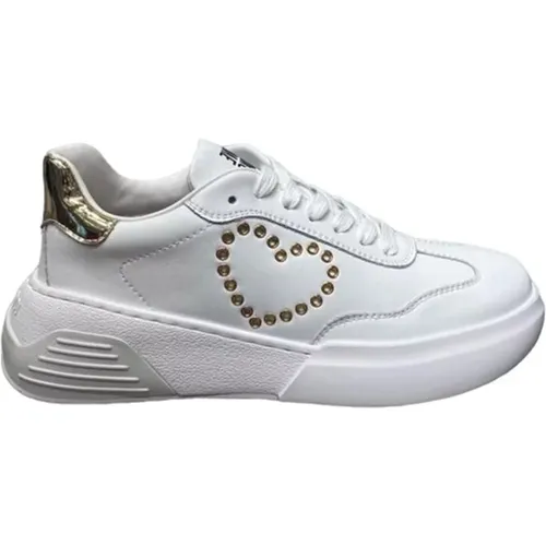 Weiße Freizeit-Sneakers aus Synthetik für Damen - Moschino - Modalova