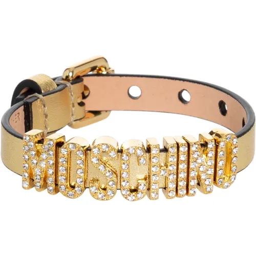 Adjustable Plain Bracelet with Logo Detail , female, Sizes: ONE SIZE - Moschino - Modalova