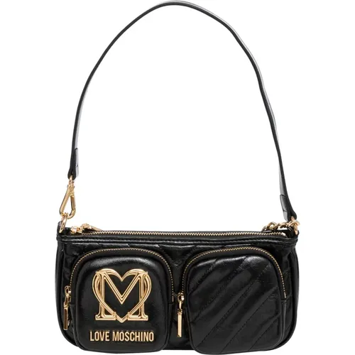 City Shoulder Bag with Zip Closure , female, Sizes: ONE SIZE - Love Moschino - Modalova