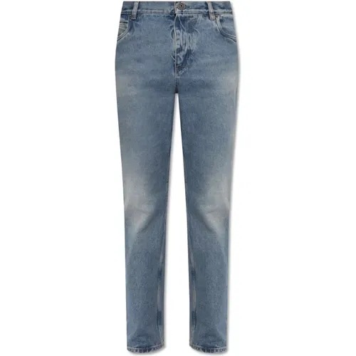 Jeans mit Logo , Herren, Größe: W34 - Balmain - Modalova