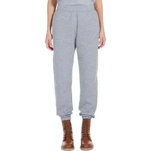 Baumwoll-Jersey Joggers mit gerippten Einsätzen , Damen, Größe: L - Max Mara - Modalova