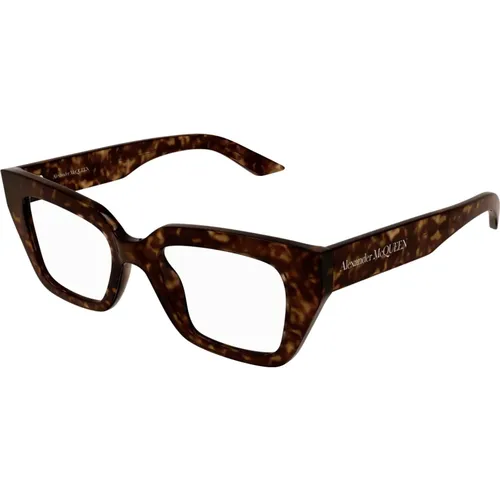 Modische Brille Am0453O Schwarz , Damen, Größe: 49 MM - alexander mcqueen - Modalova