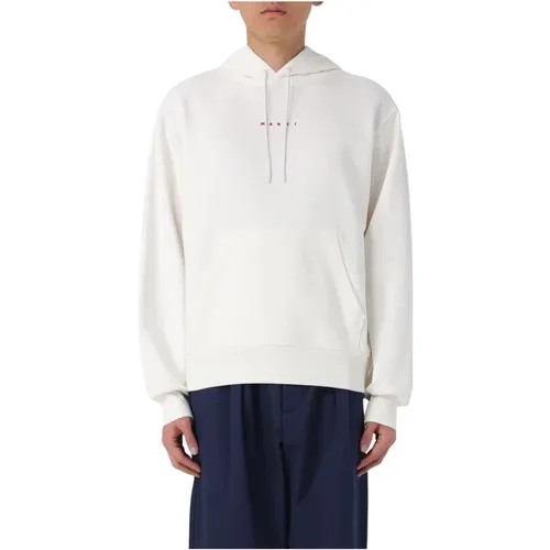 Weiße Logo Hoodie Pullover , Herren, Größe: S - Marni - Modalova