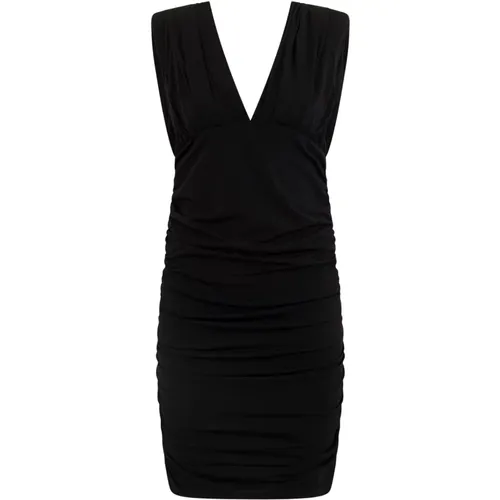 V-Neck Dress with Ruched Details , female, Sizes: L, XS, 2XS, M, S - pinko - Modalova