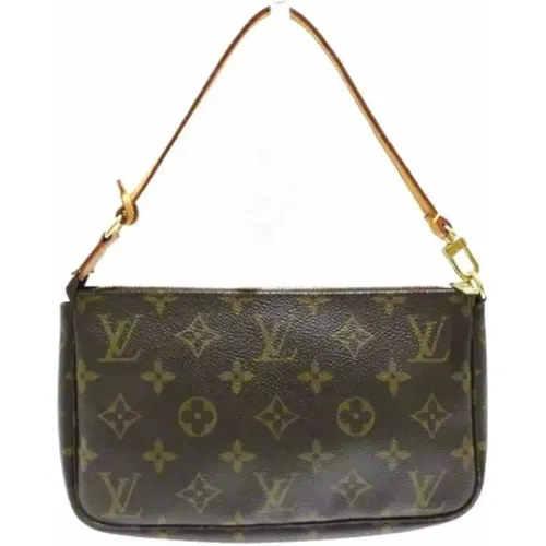 Pre-owned Brunbelagt Lerret Louis Vuitton Accessory Bag , female, Sizes: ONE SIZE - Louis Vuitton Vintage - Modalova