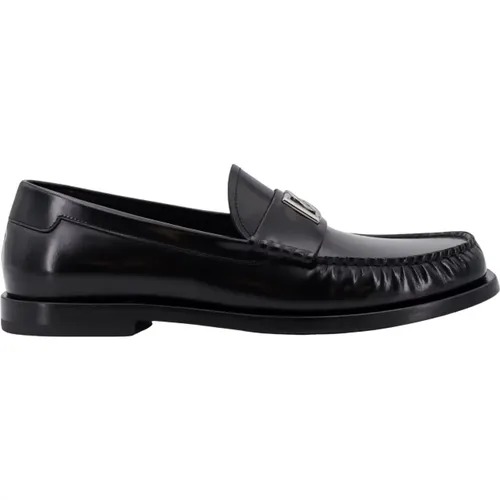 Metall Monogramm Loafer , Herren, Größe: 39 EU - Dolce & Gabbana - Modalova