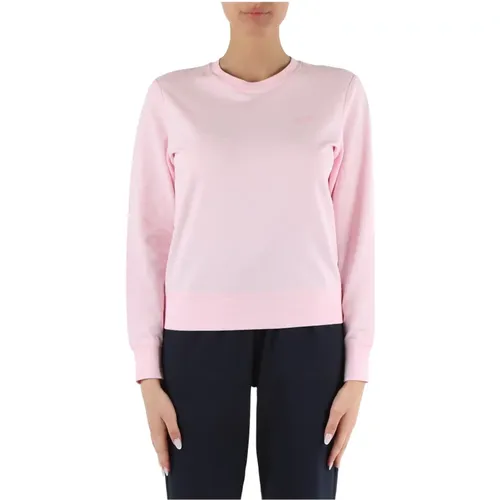 Cotton Pique Sweatshirt with Rhinestone Logo , female, Sizes: S, L - Sun68 - Modalova