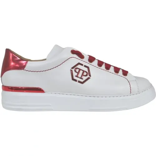 White and Red Metal Sneakers , male, Sizes: 11 UK - Philipp Plein - Modalova