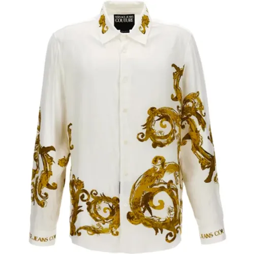Short Sleeve /Gold Barocco Print Shirt , male, Sizes: L, XL, S, M - Versace Jeans Couture - Modalova