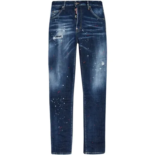 Slim Fit Distressed Denim Jeans , Herren, Größe: XS - Dsquared2 - Modalova