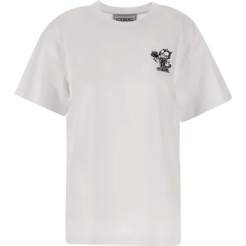 Felix The Cut Weißes T-Shirt , Damen, Größe: S - Iceberg - Modalova