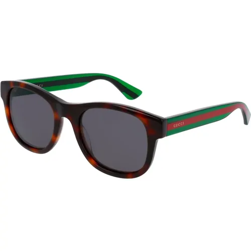 Havana/Grey Sunglasses , male, Sizes: 54 MM - Gucci - Modalova