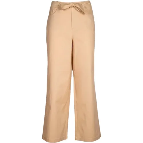 Cotton Palazzo Pants with Belt , female, Sizes: S - Iblues - Modalova