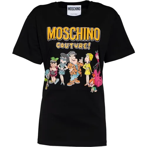 Flinstones Oversize T-Shirt , Damen, Größe: XS - Moschino - Modalova