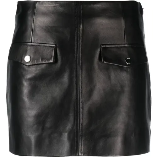 Leather Skirt with Front Pockets , female, Sizes: M - Drome - Modalova