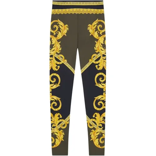 Barocco Print High-Waisted Hose - Versace - Modalova